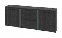 Тумба трехсекционная с 2 ЛДСП дверьми и 3 ящиками