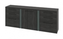 Тумба трехсекционная с дверью ЛДСП левой и 6 ящиками